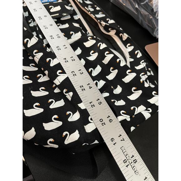KAVU Rope Sling Bag Black White Swan Print Crossbody Backpack Outdoor Travel main image 2